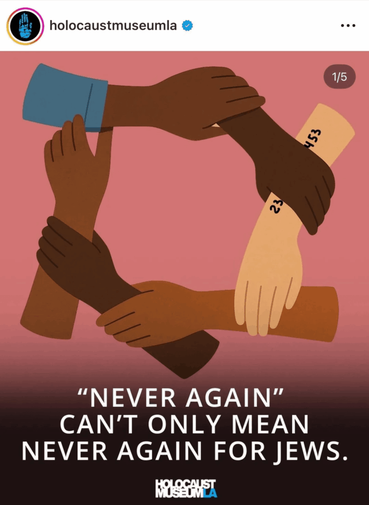 Holocaust Museum posting "Never Again" getting accused of antisemitism by Zionists