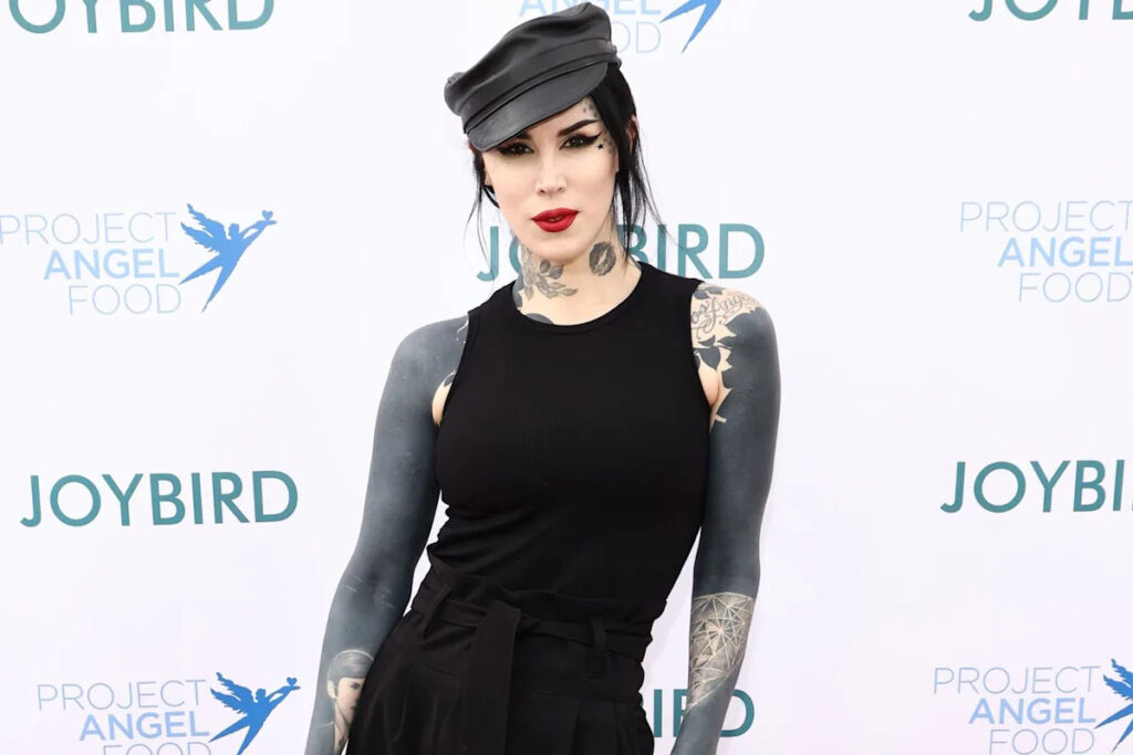 Kat Von D Shows Off New Tattoos While Promoting Album Release After Sharing Plans to Black Out Parts of Her Body Kat Von D Shows Off New Tattoos While Promoting Album Release After Sharing Plans to Black Out Parts of Her Body