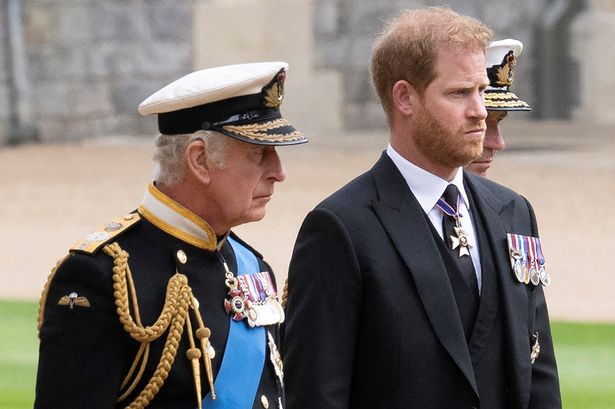 Prince Harry with his father the King 