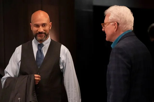 Disney/Patrick Harbron Keegan-Michael Key (left) and Steve Martin in 'Only Murders in the Building' season 5