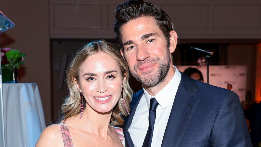 Emily Blunt, John Krasinski seen on US Open jumbotron with daughters