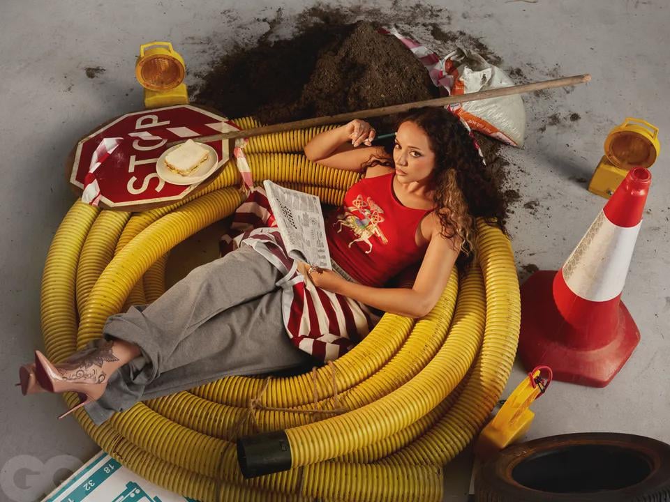 “We're watching, for instance, the genocide happening in Gaza and Palestine. We can all see it happening, and I think it's embarrassing that our government is still permitting the sale of arms to Israel, still contributing to that. I think that's embarrassing.” JADE for British GQ