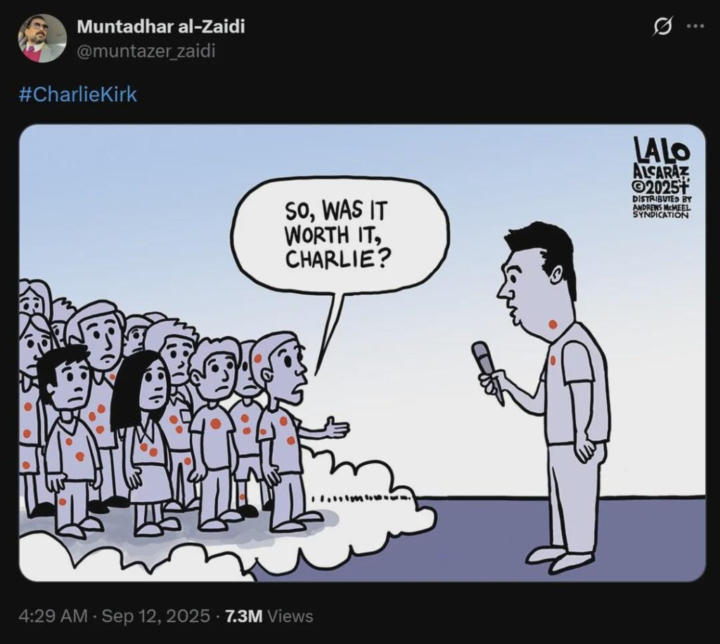 Muntadhar al-Zaidi, the journalist best known for throwing his shoes at George W. Bush, shares an image
