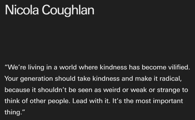 Nicola Coughlan is included as one of “26 of the world’s luminaries” asked by i-D to give advice to people born in 2025
