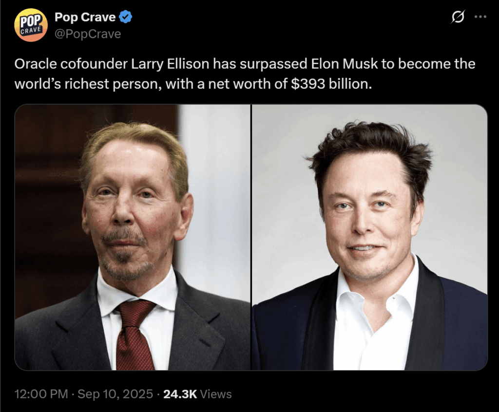 Elon Musk is no longer the world's richest person