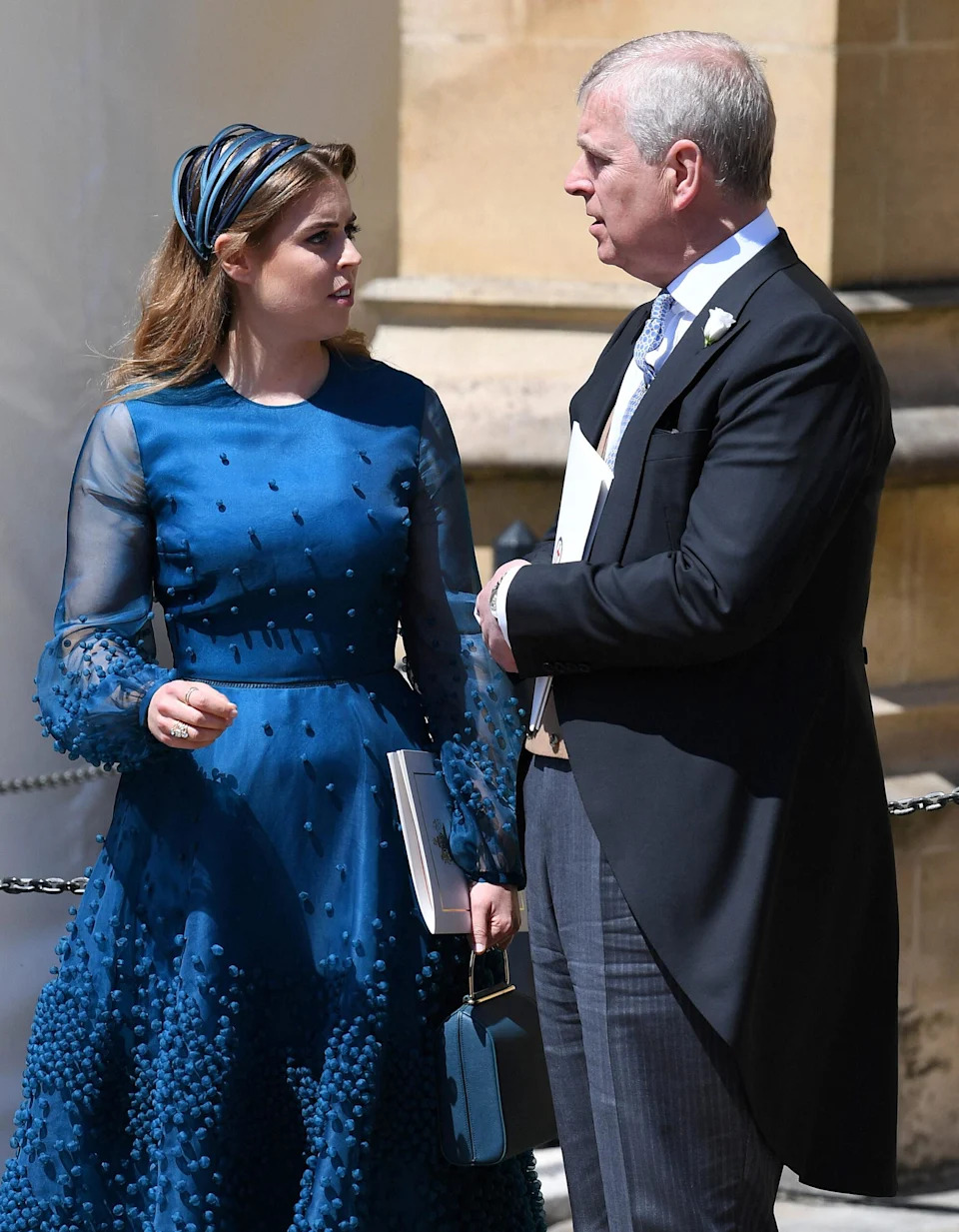 Princess Beatrice and Prince Andrew at The Royal Wedding of Prince Harry to Meghan Markle