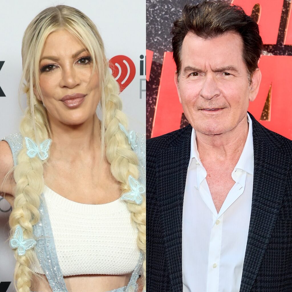 Tori Spelling Details 1990s Date with Charlie Sheen Tori Spelling Details 1990s Date with Charlie Sheen