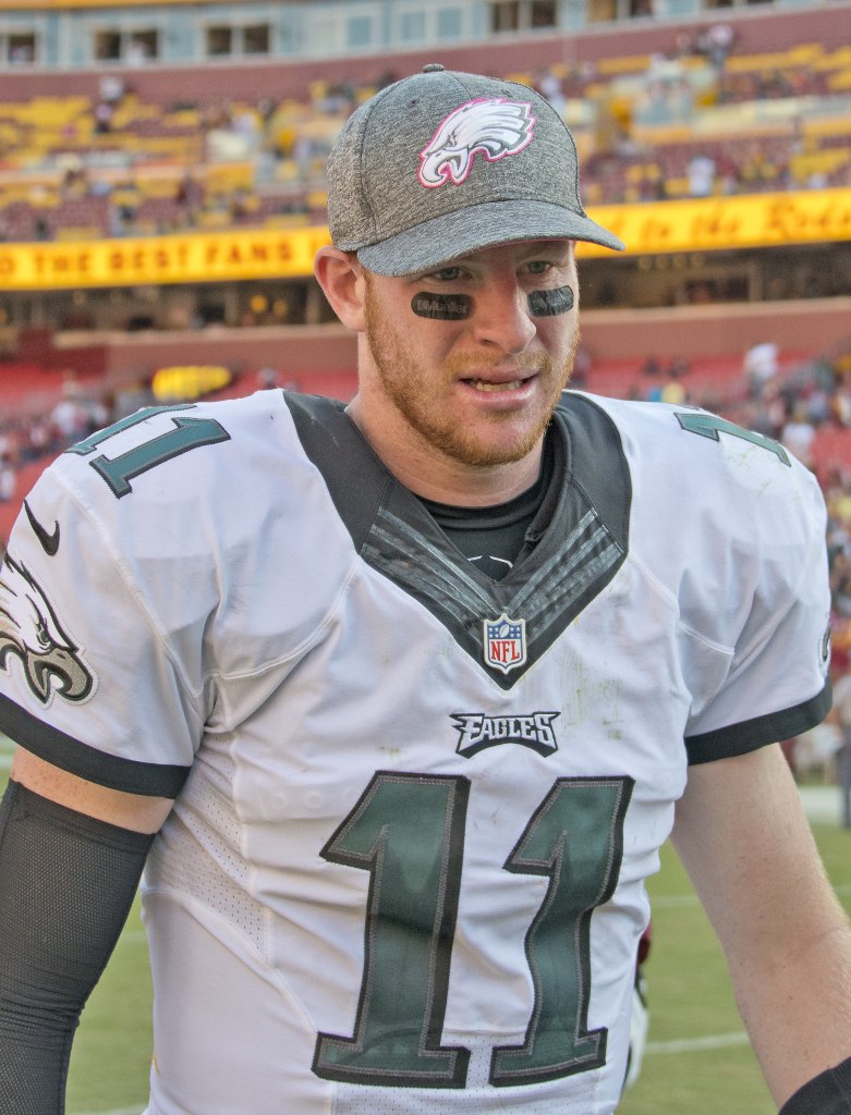 Carson Wentz playing for the Philadelphia Eagles