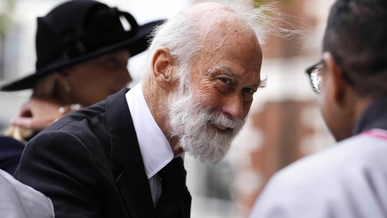 Prince Michael of Kent arrives for the funeral of the Duchess of Kent at Westminster Cathedral in London, Tuesday, Sept. 16, 2025. (Jordan Pettitt/Pool Photo via AP)(AP)