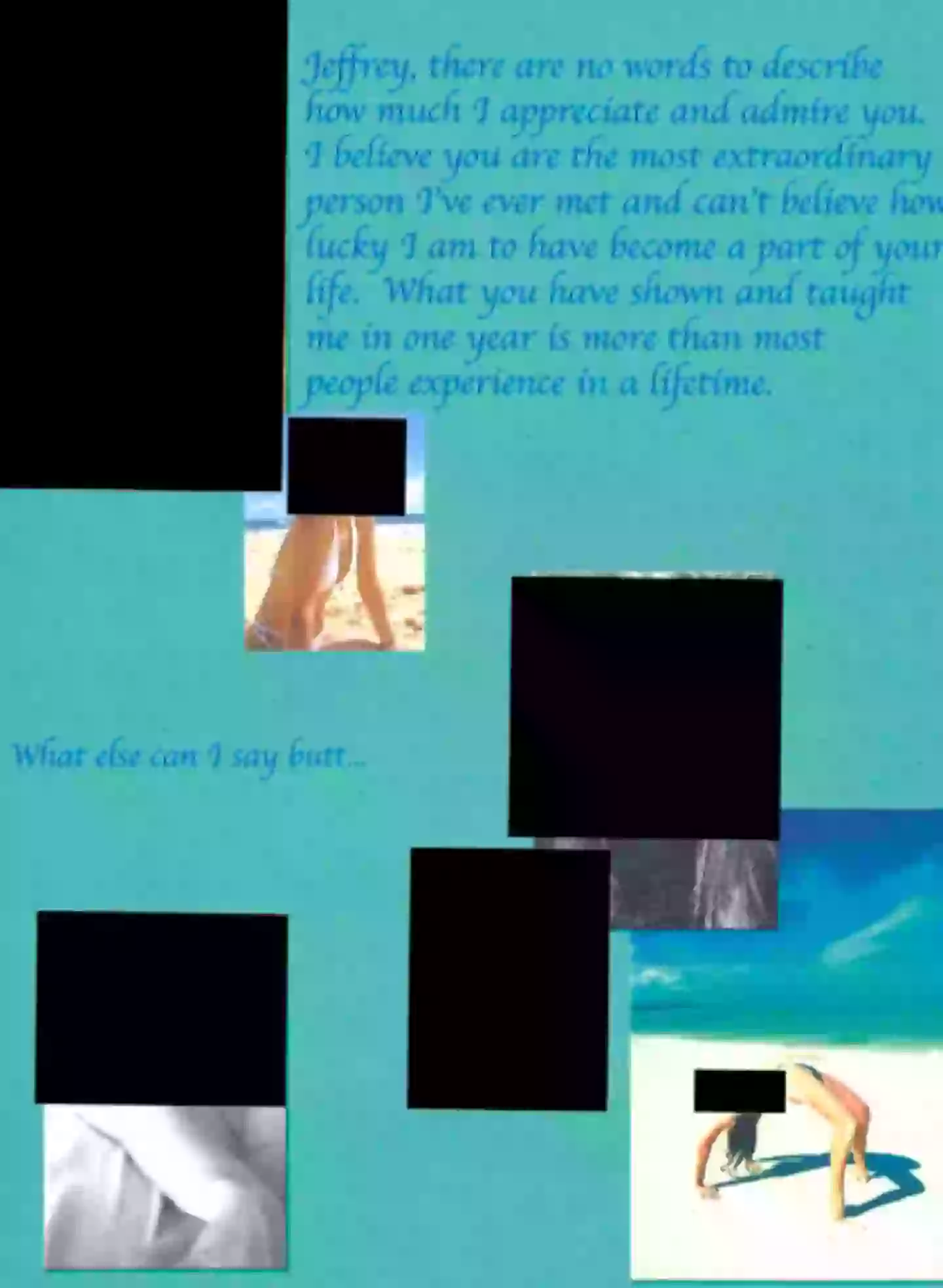 The former assistant wrote in Jeffrey Epstein's 50th birthday book (House Oversight Committee)