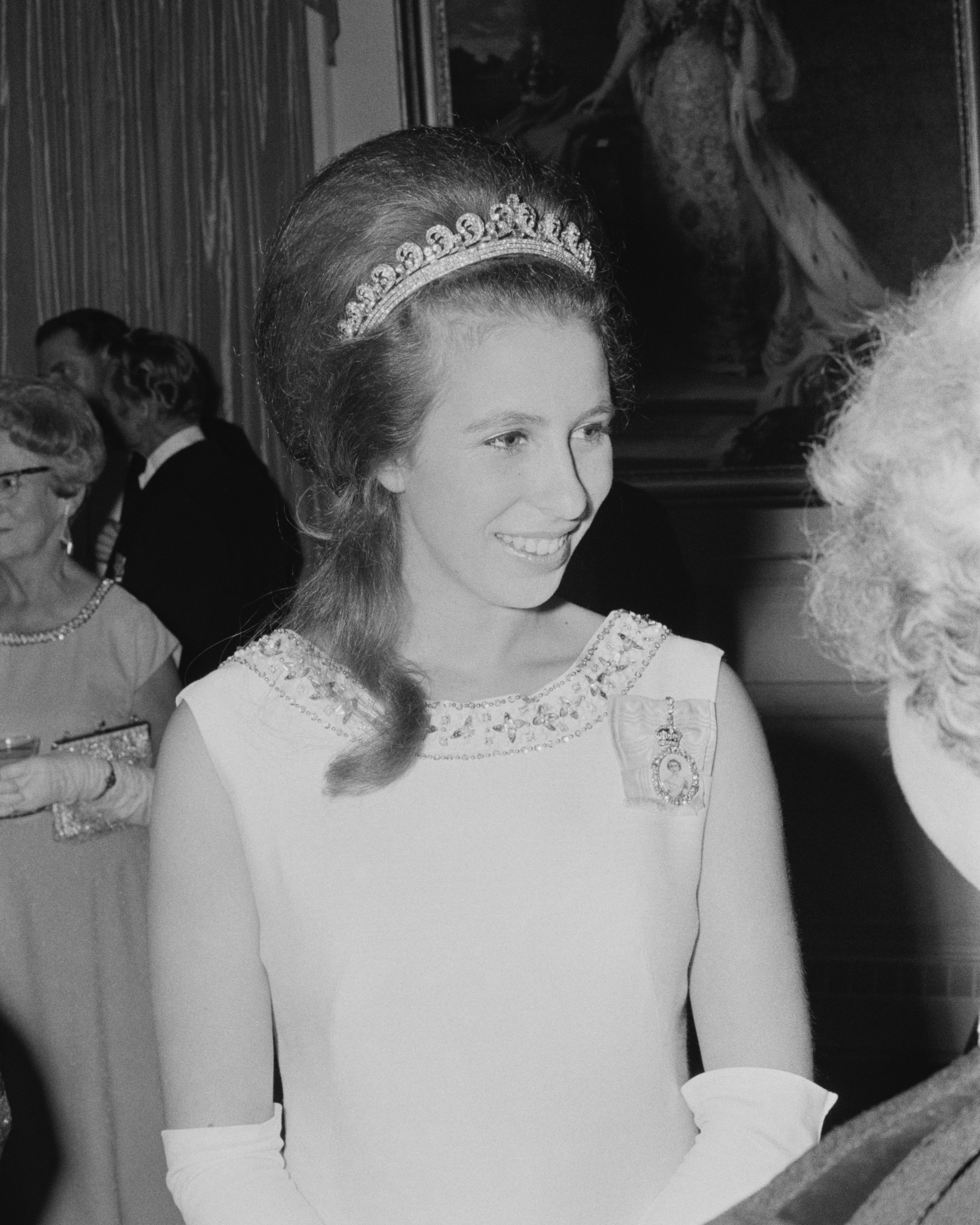 Princess Anne attends a formal event during a visit to New Zealand