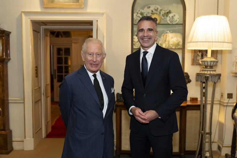The King, after his tea with Harry, was pictured with Peter Malinauskas during an audience at Clarence House