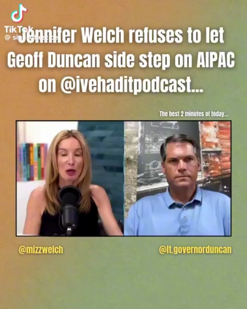 Jennifer Welch doesn't let Georgia's Democratic gubernatorial nominee Geoff Duncan pour out a word salad on AIPAC donors without demanding a straight answer.