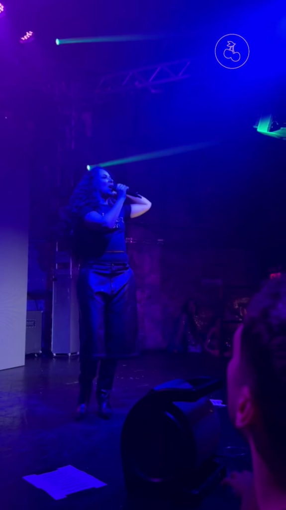 JADE leads “F*ck you” chant against transphobia, silencing protests, fascism and censorship at her album release party in NYC.
