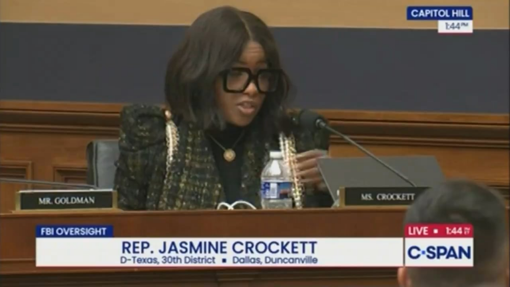 Rep. Jasmine Crockett: “You are the least qualified FBI director in the history of the FBI.” Kash Patel: “That’s false.” Rep. Jasmine Crockett: “I didn’t ask you a question.”