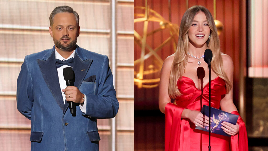 The Sydney Sweeney Bit at the Emmys That Everyone Missed Nate Bargatze and Sydney Sweeney
