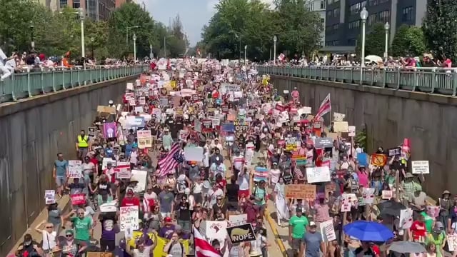 Washington, DC residents protest against Trump's troop deployment to the city