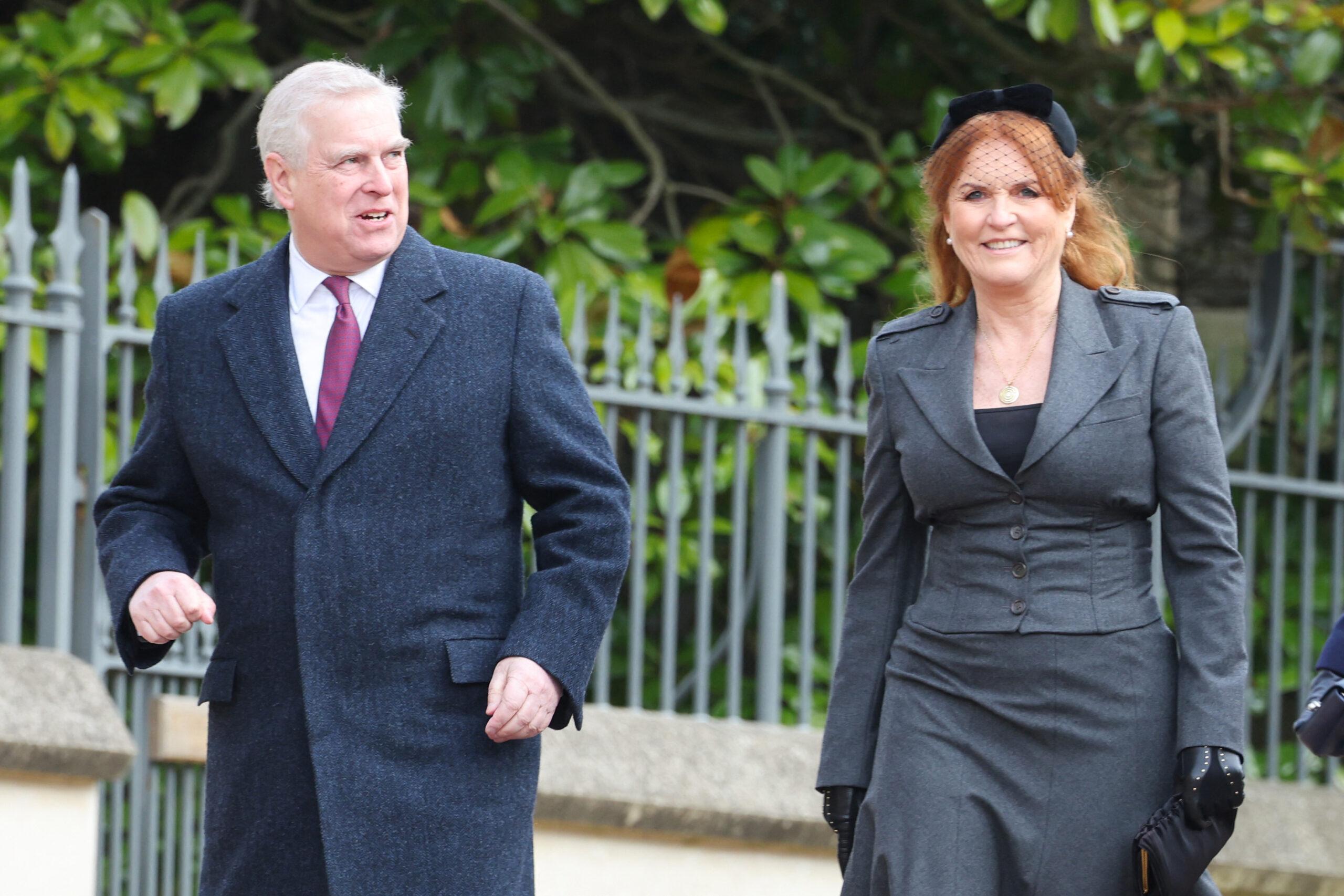Prince Andrew and Sarah Ferguson at The Thanksgiving Service for King Constantine of Greece
