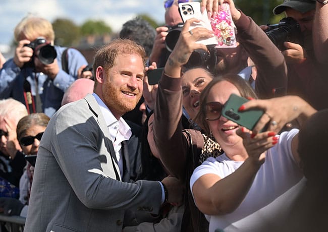 Prince Harry with fans at Community Recording Studio Nottingham.