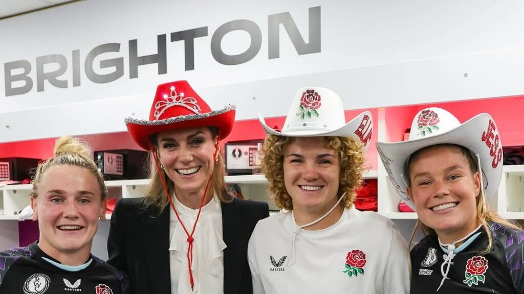 Kate Middleton shares a rare behind-the-scenes snap from her visit to cheer on the Red Roses ahead of their win at Twickenham