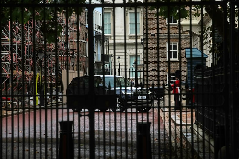 A car carrying the Duke of Sussex arrives at Clarence House