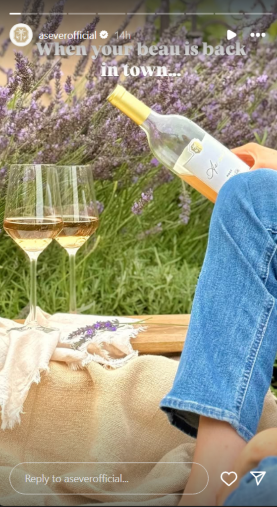 Meghan Markle Instagram story pouring glasses of wine