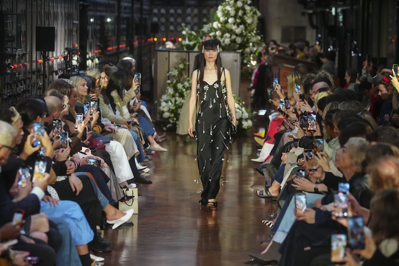 Models on the catwalk at the Patrick McDowell show in Control Room A at Battersea Power Station, south London, during London Fashion Week. Picture date: Saturday September 20, 2025.