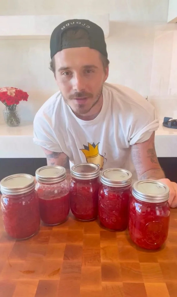 Brooklyn Beckham came under fire from fans comparing him to Meghan Markle after he debuted his homemade strawberry jam. Brooklyn Peltz Beckham/Instagram
