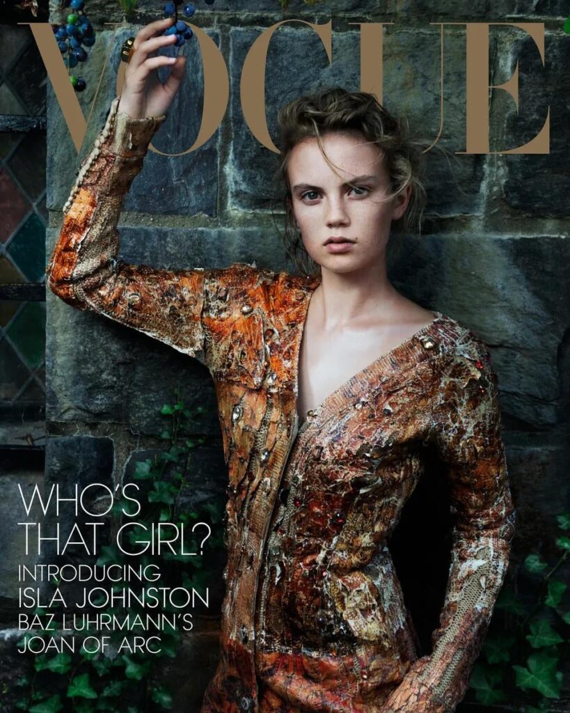Isla Johnston (Baz Luhrmann’s Joan of Arc) for Vogue