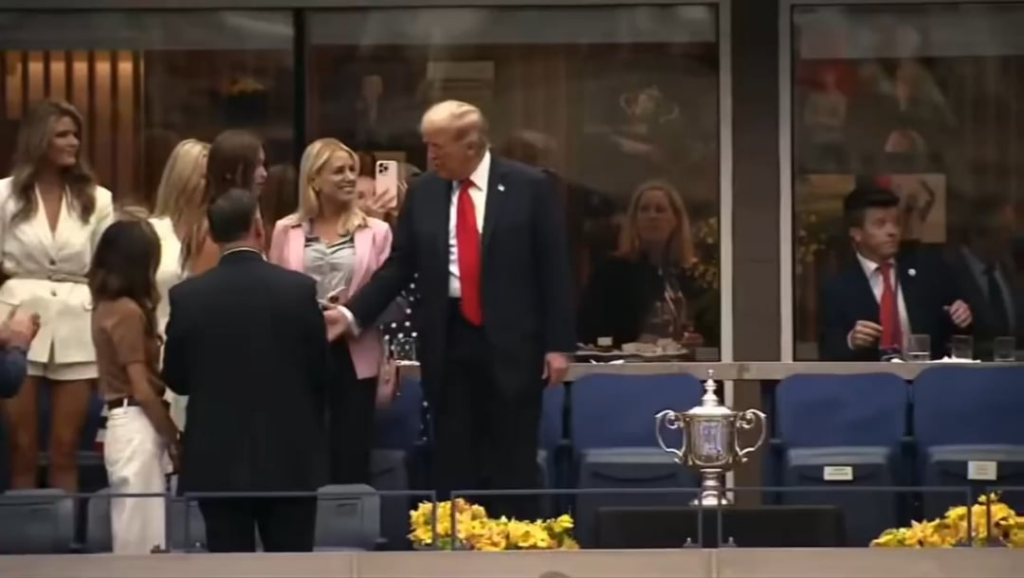 Trump arrives at the US Open men’s final to a booing crowd