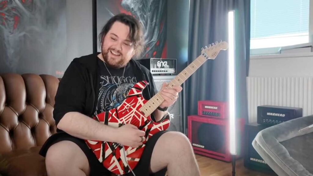 Watch Wolfgang Van Halen shred through a fart pedal Wolfgang Van Halen playing guitar