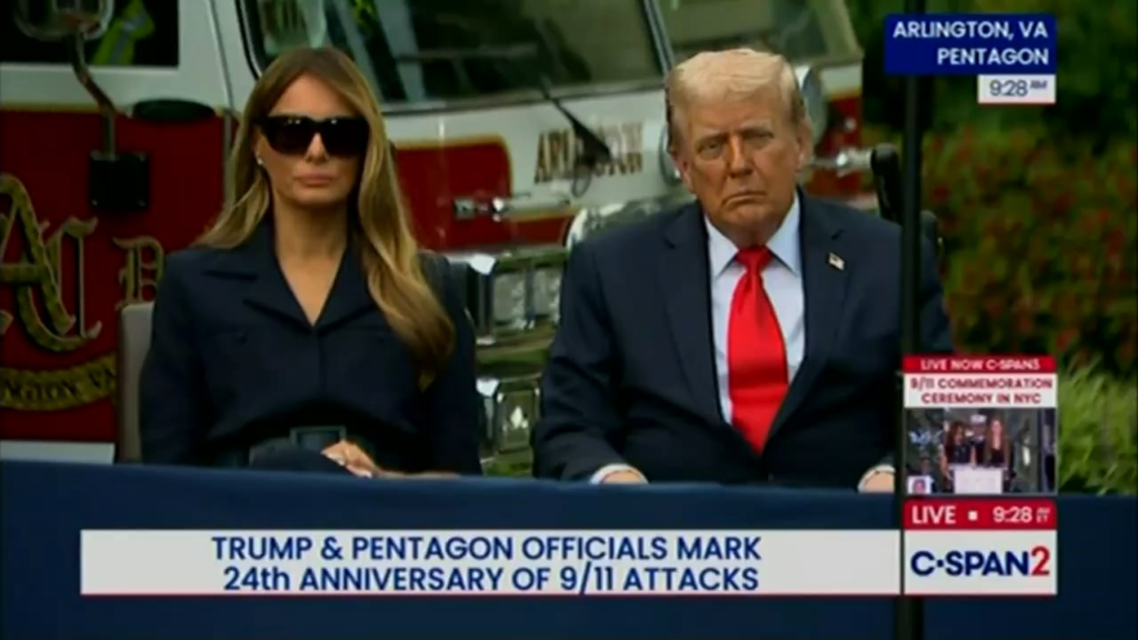 Trump’s face appeared noticeably drooped on one side during the 9/11 ceremony