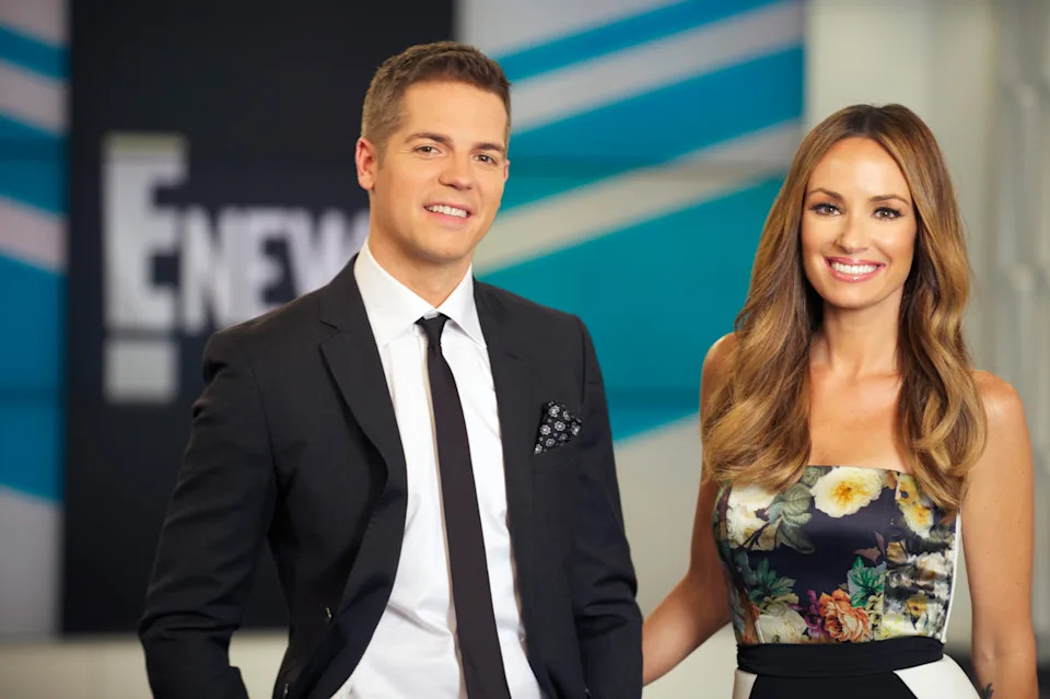 E! NEWS -- Pictured: (l-r) Weekend anchors and correspondents Jason Kennedy and Catt Sadler -- (Photo by: Brandon Hickman/E!)