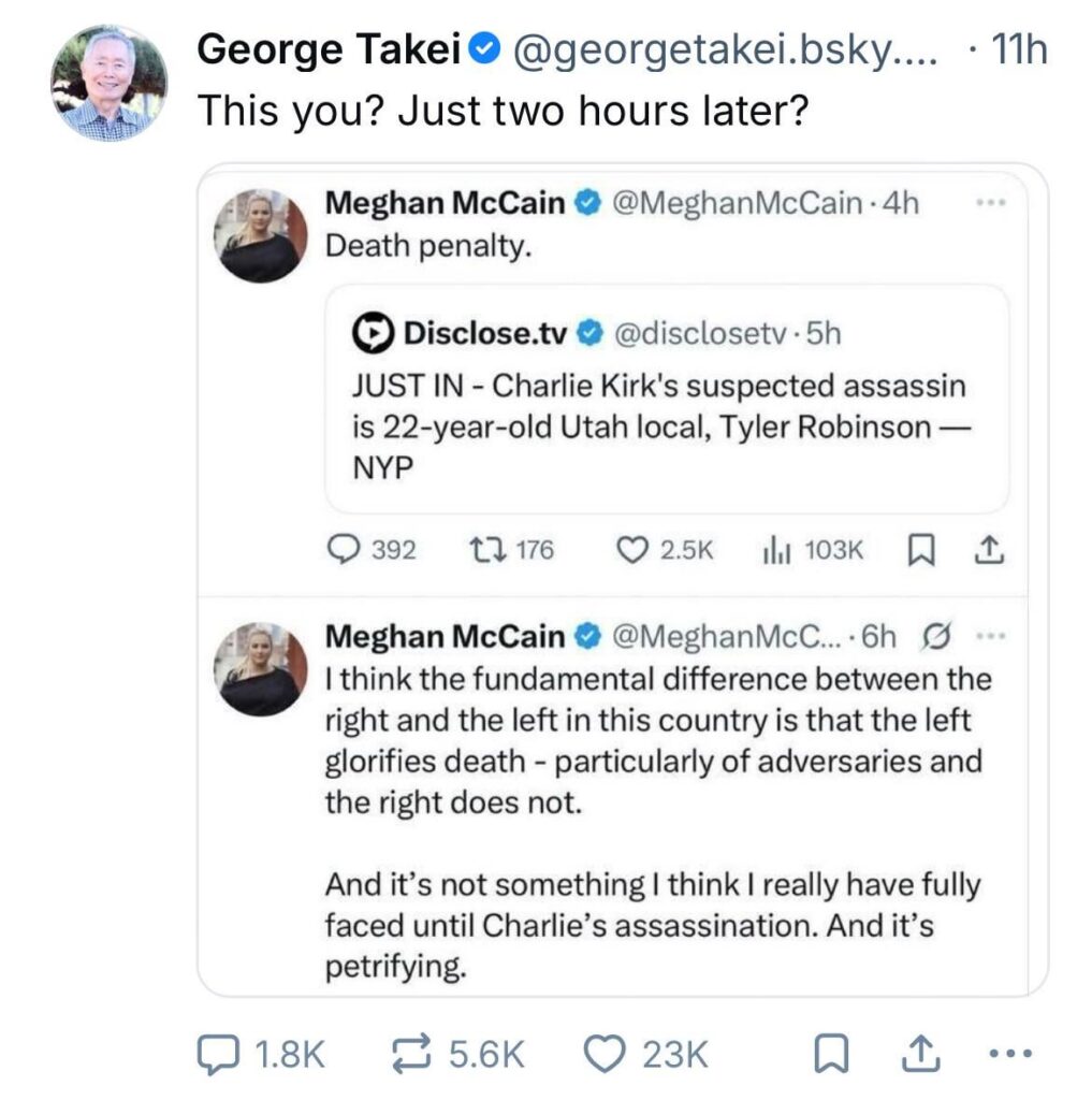 George Takei with a friendly reminder for Meghan McCain