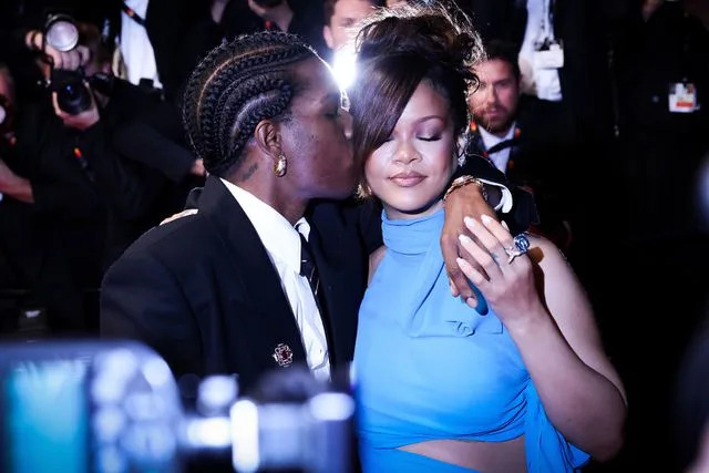 Ernesto Ruscio/Getty A$AP Rocky and Rihanna at the Cannes Film Festival on May 19, 2025