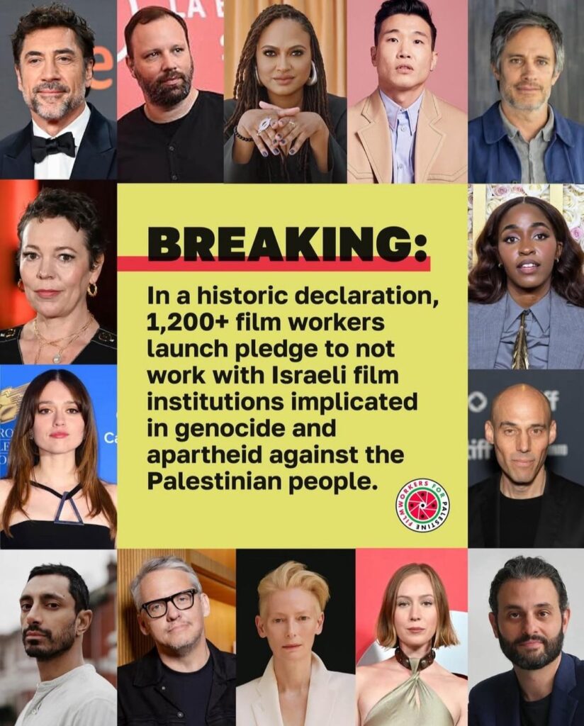 1,200+ film workers pledge not to work with Israeli film institutions complicit in genocide and apartheid