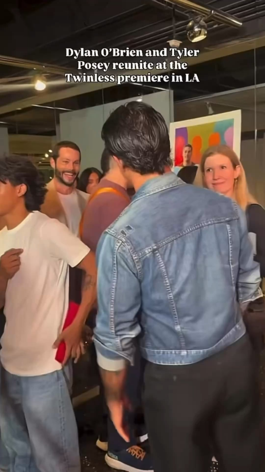 ‘Teen Wolf’ stars Tyler Posey and Dylan O’Brien reunite at the ‘Twinless’ LA premiere.