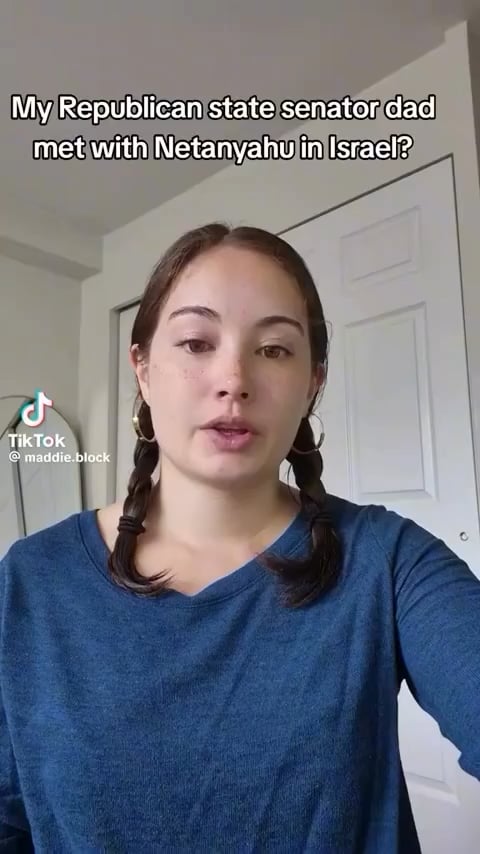 Maddie Block, daughter of New Mexico State Republican Senator Jay Block, calls her father out for spreading Israeli propaganda