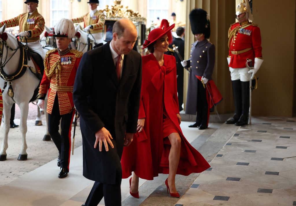 Kate Middleton and Prince William at Buckingham Palace in central London on November 21, 2023