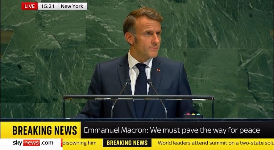 The UN General Assembly applauds as France formally recognise the state of Palestine. While the US and Israel boycott the summit