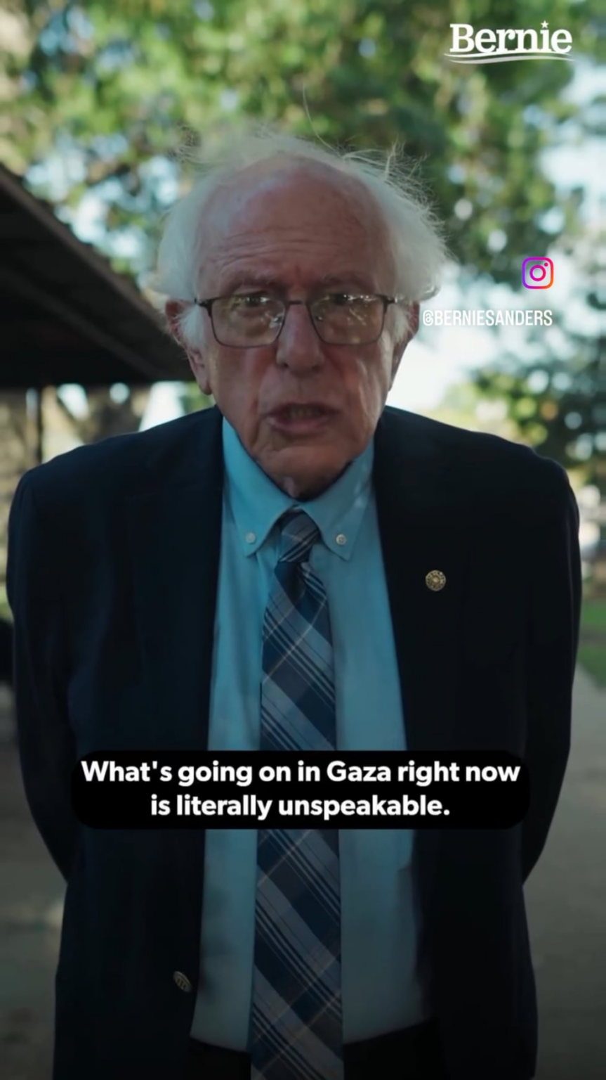 Bernie's appeal for Gaza
