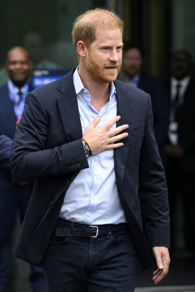 Prince Harry in suit during UK visit