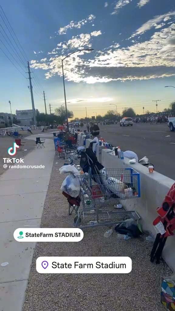 All the trash left behind on the streets near the State Farm stadium after the Charlie Kirk memorial