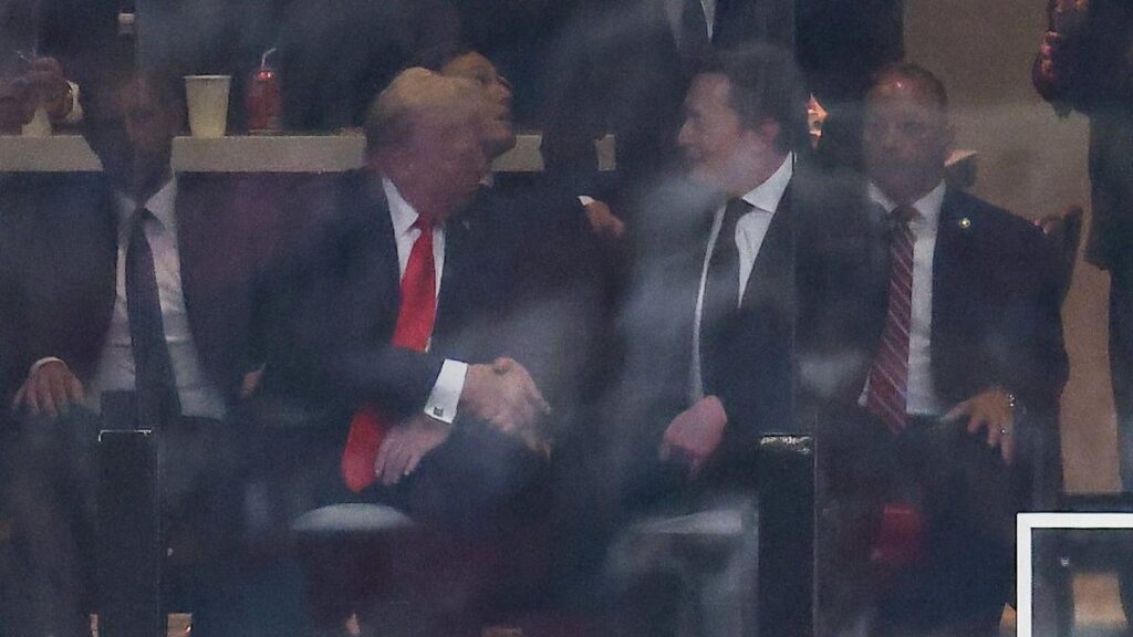 Donald Trump and Elon Musk reunite at Charlie Kirk memorial