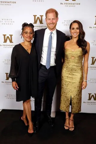 Getty Doria Ragland, Prince Harry, and Meghan Markle