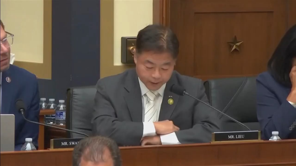 LIEU: Is Donald Trump on Epstein's client list? PATEL: The index has been released LIEU: America, this is a huge red flag -- the FBI director could not answer whether Trump is on Epstein's client list