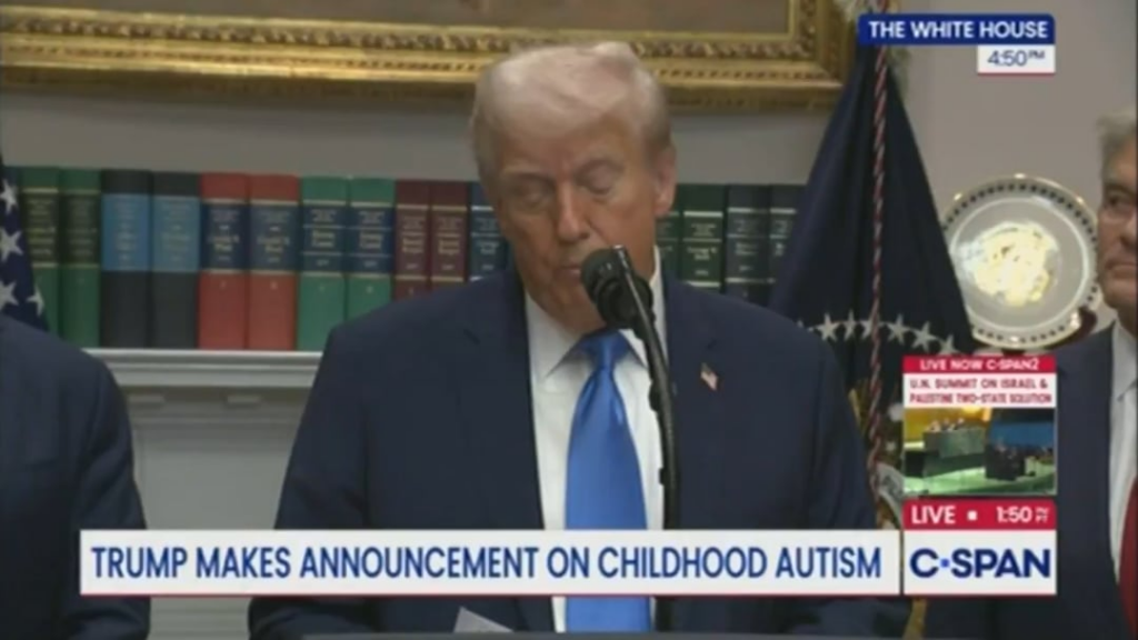 Trump officially announces Tylenol causes autism while bumbling and struggling to say Acetaminophen