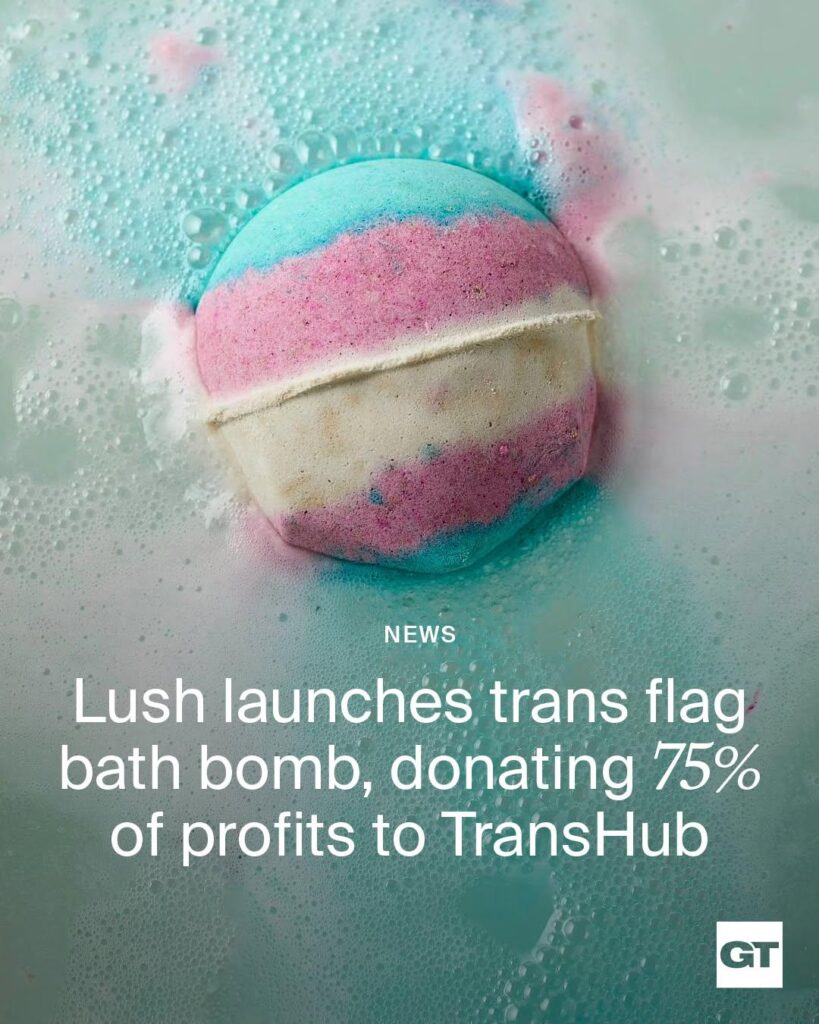 Lush launches trans flag bath bomb, donating 75% of profits to TransHub