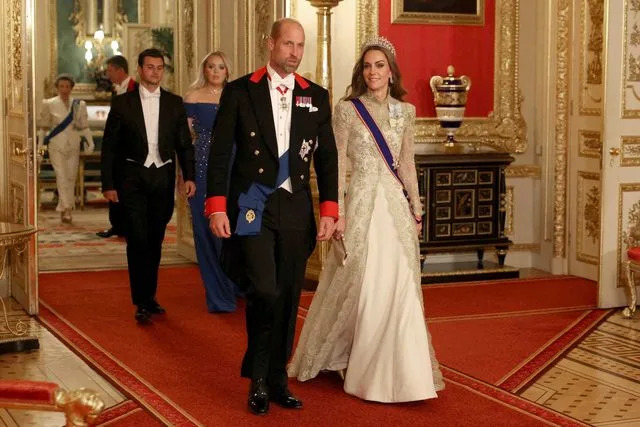 PHIL NOBLE/POOL/AFP via Getty Prince William and Kate Middleton at state banquet on Sept. 17, 2025