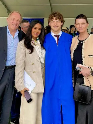 Instagram/Salma Hayek François-Henri Pinault, Salma Hayek, Augustin Evangelista, and Linda Evangelista.